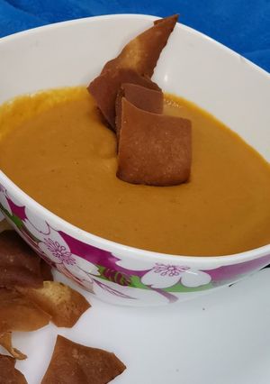 A picture of Red Lentil soup.