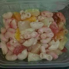 A picture of Macaroni and fruit salad.