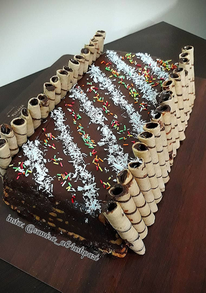 عکسی از دستور کیک یخچالی