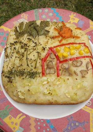 Foto resep Focaccia Garden (non oven non mixer)