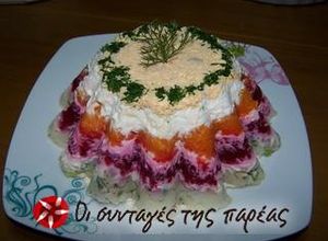 Φωτογραφία της συνταγής Σαλάτα Χριστουγεννιάτικη σαν τούρτα