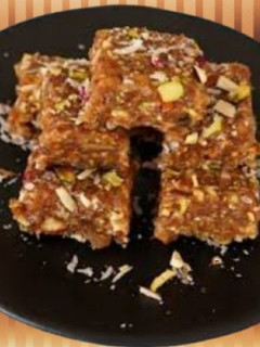 A picture of Chamsur dana,nuts,dates burfi.
