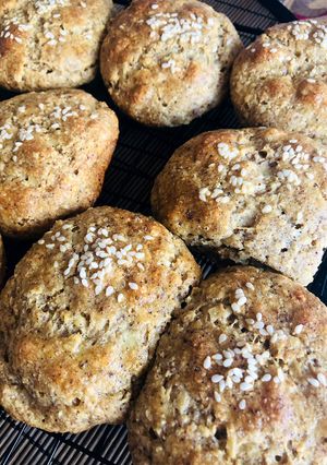 Una foto de Pan de queso 🧀 para sándwich 🥪!! Apto Keto 🤗🤗🤗🤗