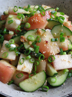 A picture of White Parts of Watermelon & Cucumber Salad.