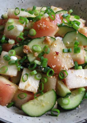 A picture of Watermelon Rind & Cucumber Salad.