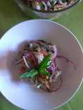 Fresco ceviche de camarón