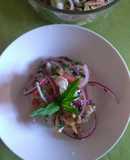 Fresco ceviche de camarón