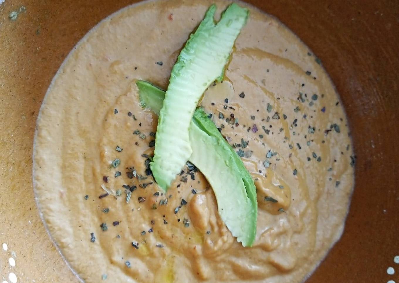 Crema de pimiento rojo y champiñones 🍎🍄🍄