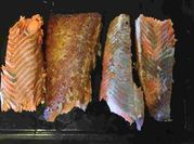 A picture of fish and kales