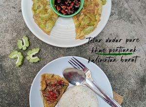 Foto resep 2. telur dadar pare khas pontianak kalimantan barat