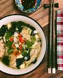 🌱 Canh Súp Mandu Rong Biển Đậu Hủ Chay