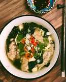 🌱 Canh Súp Mandu Rong Biển Đậu Hủ Chay