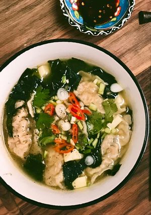 Hình của món 🌱 Canh Súp Mandu Rong Biển Đậu Hủ Chay.