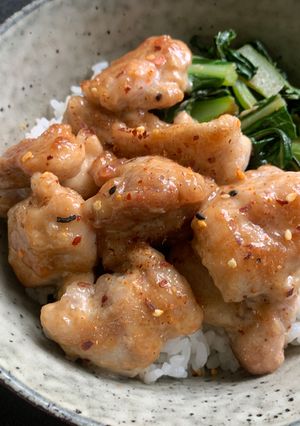 A picture of Oyster Sauce & Mayonnaise Chicken Rice Bowl.