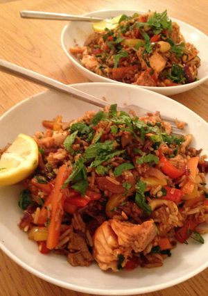 A picture of Chinese 5-Spice Salmon Stir-fry.