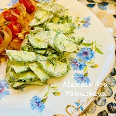A picture of Light cucumber salad.