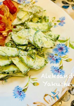 A picture of Light cucumber salad.