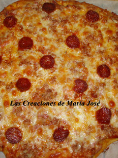 Una foto de Pizza de chorizo