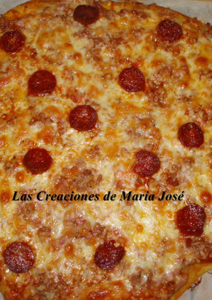 Una foto de Pizza de chorizo