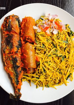 A picture of African Salad (abacha).