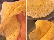 Una foto de crepas con harina de arroz