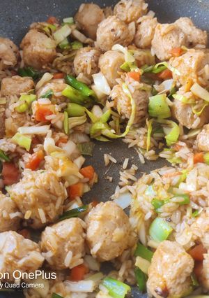 A picture of Healthy Fried soya rice(using leftover rice).