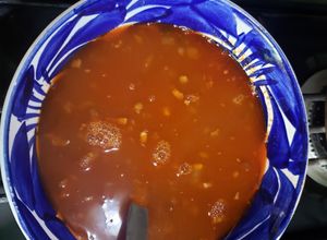 Una foto de Sopa de lentejas con tocino