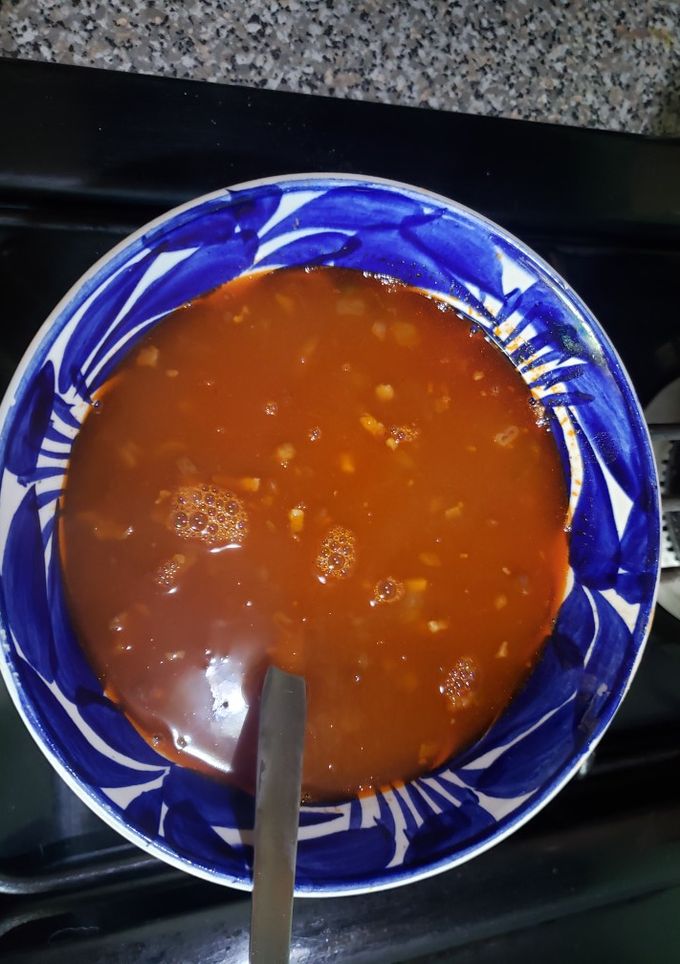 Una foto de Sopa de lentejas con tocino