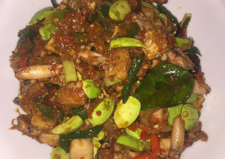 Resep Tumis cumi asin tempe pete Anti Gagal