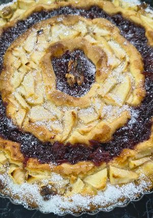 Una foto de Tarta de manzana y membrillo sin manteca