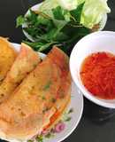 Bánh xèo (cách pha bột giòn lâu)