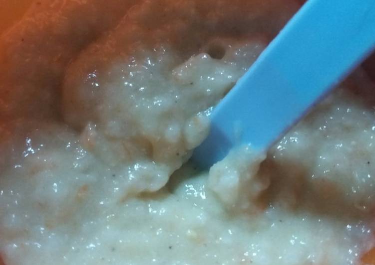 Cara Gampang Menyiapkan Bubur tim (nasi+wortel+kuning_telur+tempe), Menggugah Selera