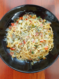 Una foto de Espaguetis con verduras gratinadas