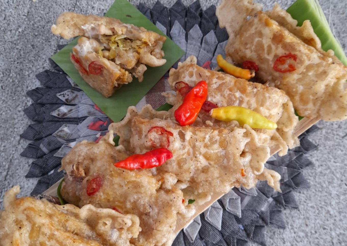 Tempe kriuk isi sambal ijo