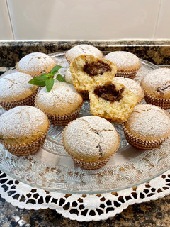 Una foto de Muffin con corazón de Nutella