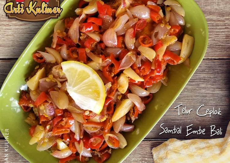 Resep Telur ceplok sambal embe bali yang Enak