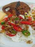 Tongkol goreng + tumis cabe bawang terasi