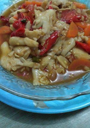 Foto resep Tumis jamur saus tiram pedas