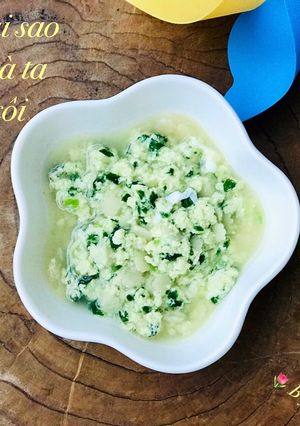 Hình của món Soup nui sao trừng gà ta cải bó xôi.