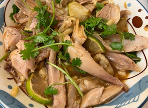 微酸下飯的手撕雞腿肉 的食譜成品照片