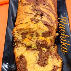 Orange marble wheat cake A picture of Orange marble wheat cake.