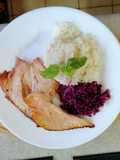 Pavo al horno con repollo morado