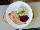 Pavo al horno con repollo morado