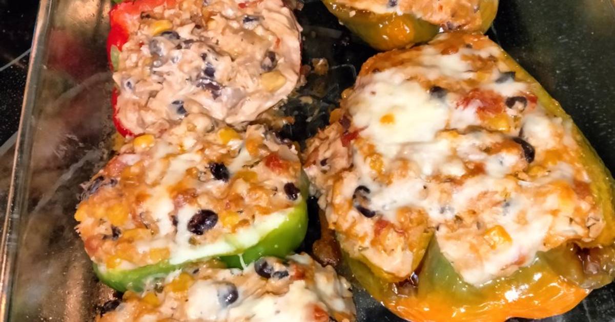 Buffalo Chicken Dip Stuffed Sweet Bell Peppers Recipe by Chef Mommy