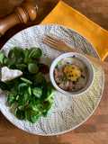 Baked Eggs with Bacon and Coulommiers Cheese