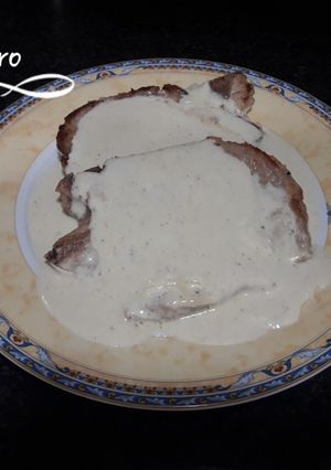 Una foto de 🐷Chuletas de aguja al roquefort🐷