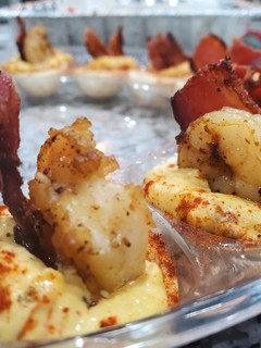 A picture of Cajun deviled eggs.