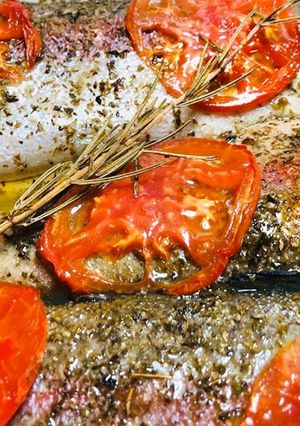 Una foto de Trucha al horno