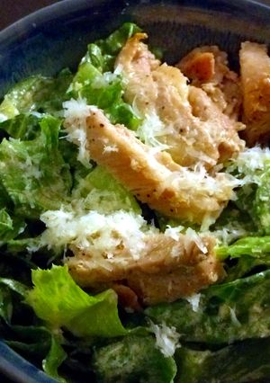 A picture of Chicken Caesar Salad.