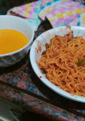 صورة لوصفة جت في دماغي اعمل اندومي 🍜 صحي فيلا نشوف الوصفه 💖💖